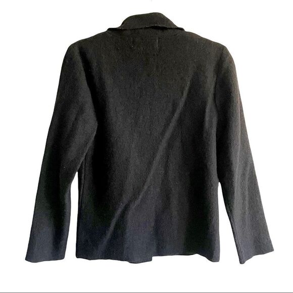 LISA INTERNATIONAL wool wrap sweater jacket Black S - Picture 3 of 4